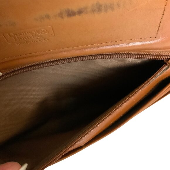 Vintage Dooney & Bourke All Weather Leather Wallet Red Brown Snap Closure - Picture 8 of 12